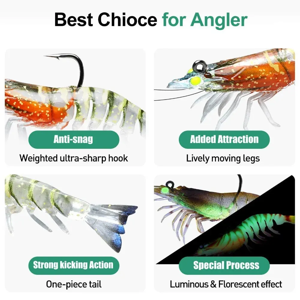 Lure 8.8g 11g 21g Luminous Fake Shrimp prawn Soft Silicone Artificial Bait