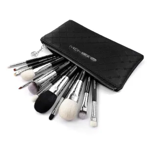 LUXE SERIES 12 PCS CLASSIC MAKEUP BRUSH KIT - BRIGHT SILVER