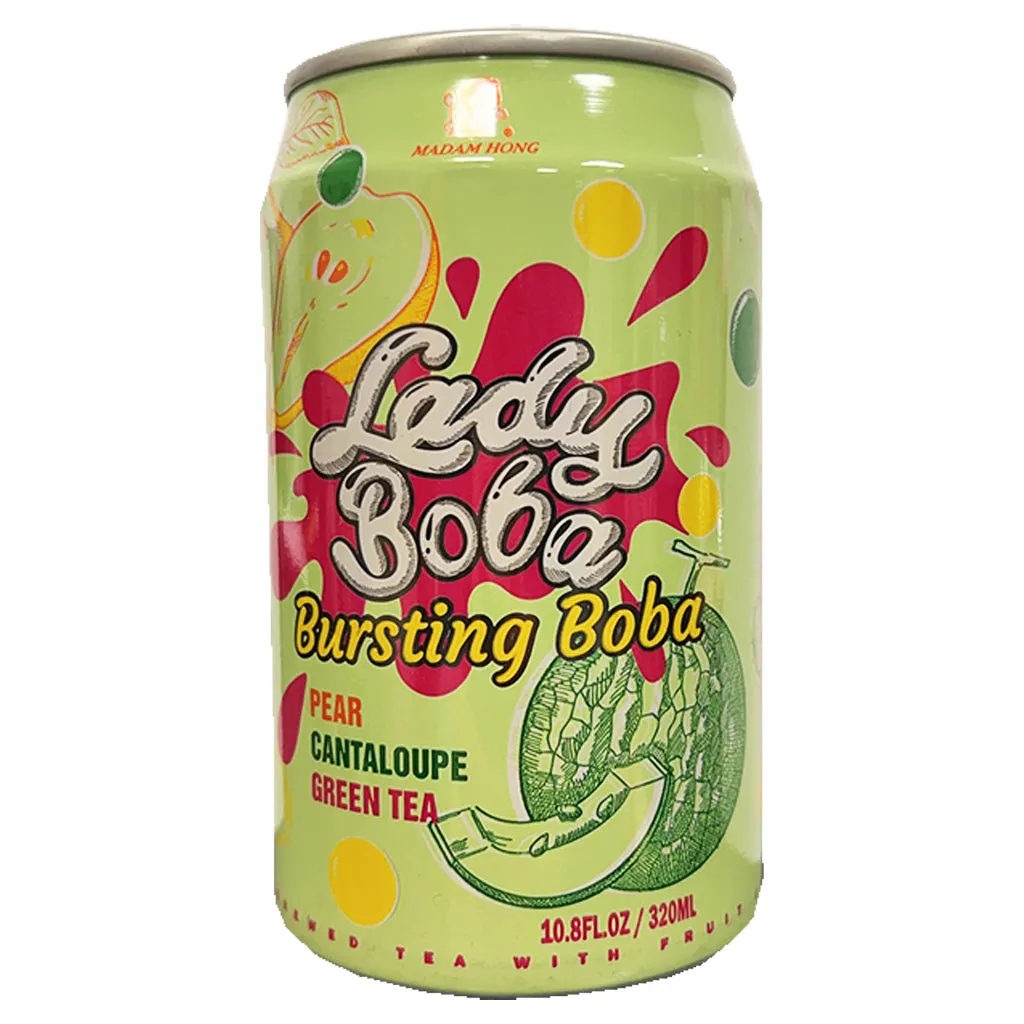 Madam Hong Pear Melon Green Tea 320ml ~ 洪大妈 爆珠绿茶 梨哈密瓜味  320ml