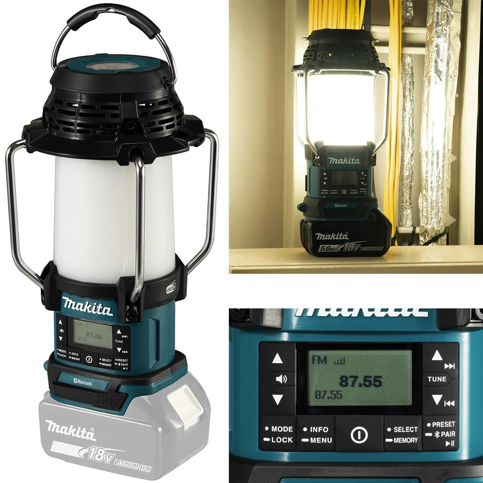 Makita Lantern Radio Job Site Light Lamp DAB  Bluetooth Cordless LXT DMR056 Body Only