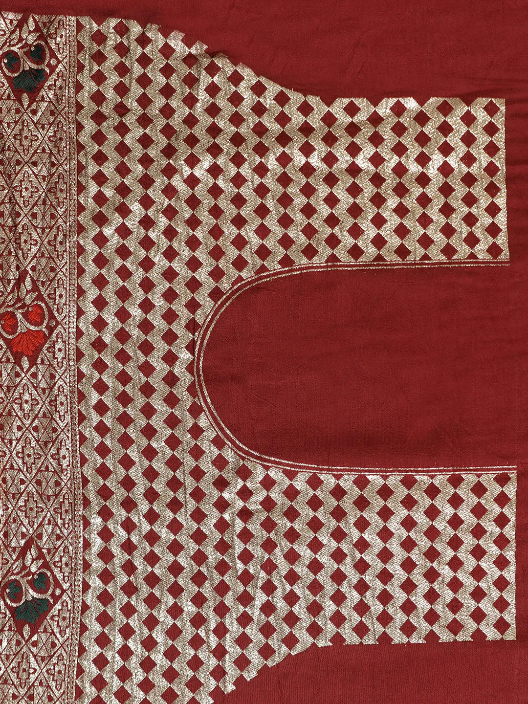 Maroon Zari Woven Heavy Banarasi Saree