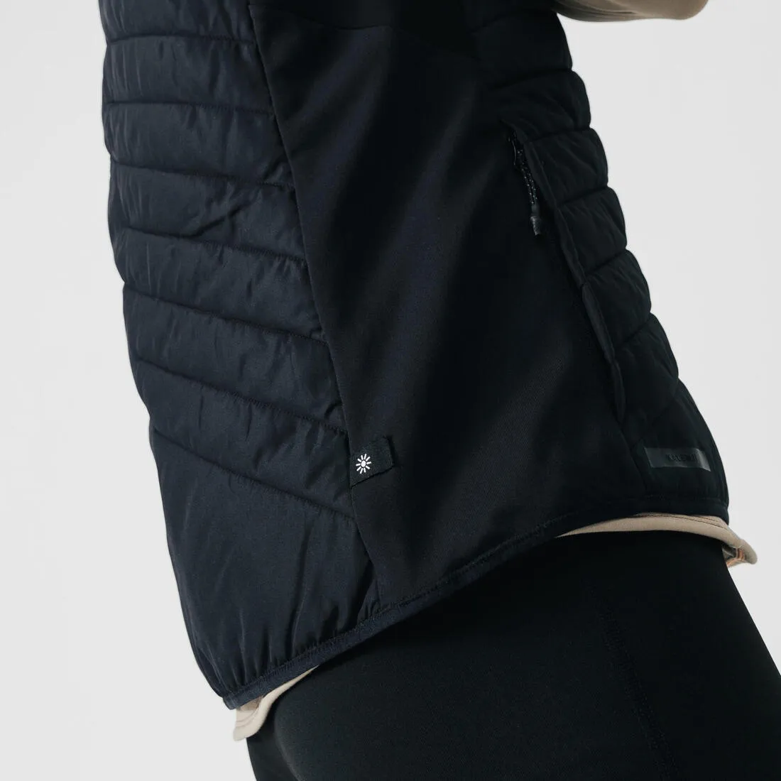 Men's warm sleeveless running jacket - KIPRUN RUN 500 Warm - Black