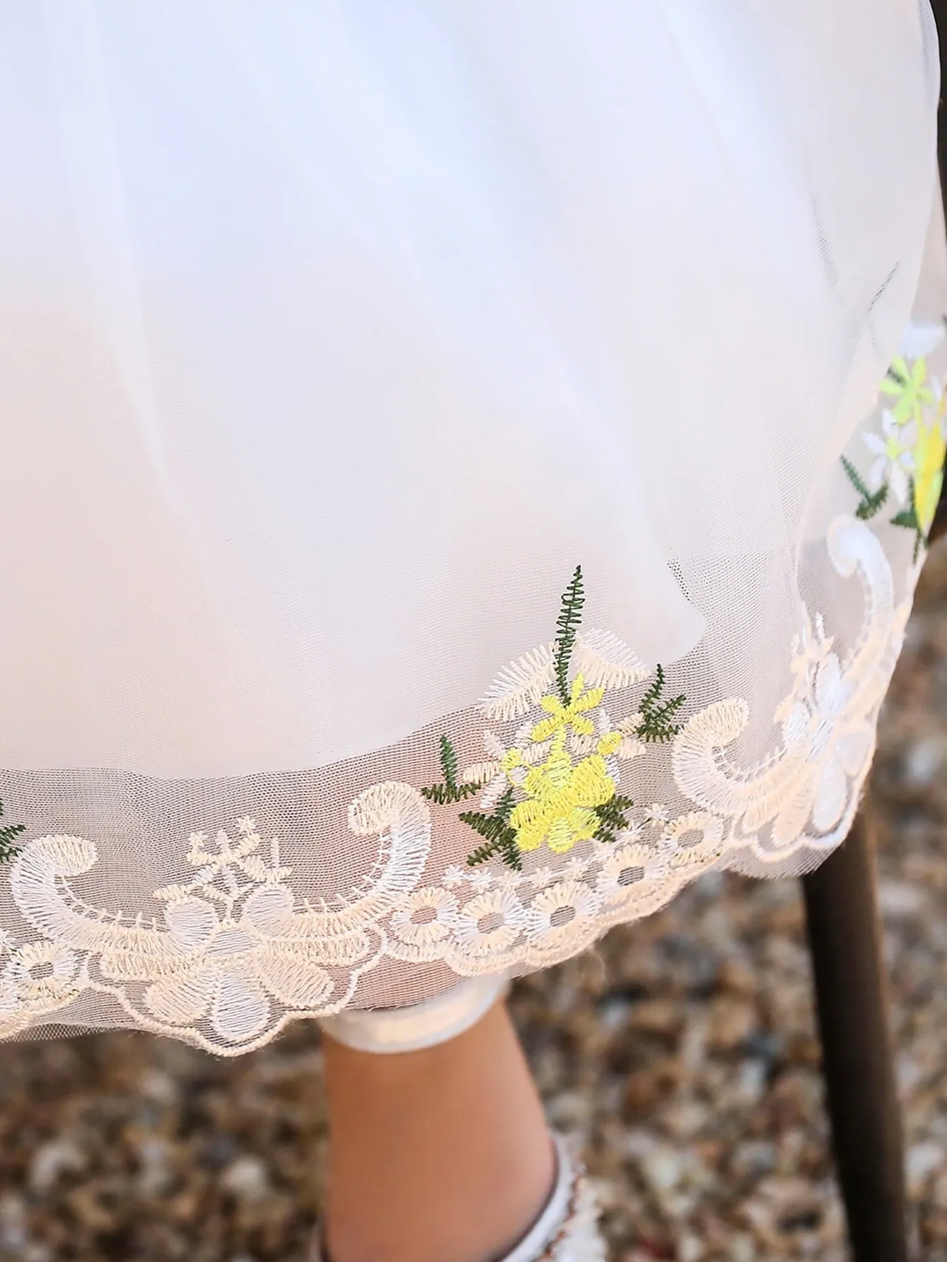 Mesh Embroidered Princess Dress for Baby Girls