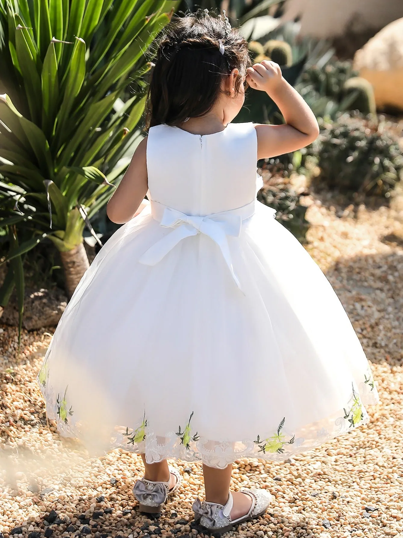 Mesh Embroidered Princess Dress for Baby Girls
