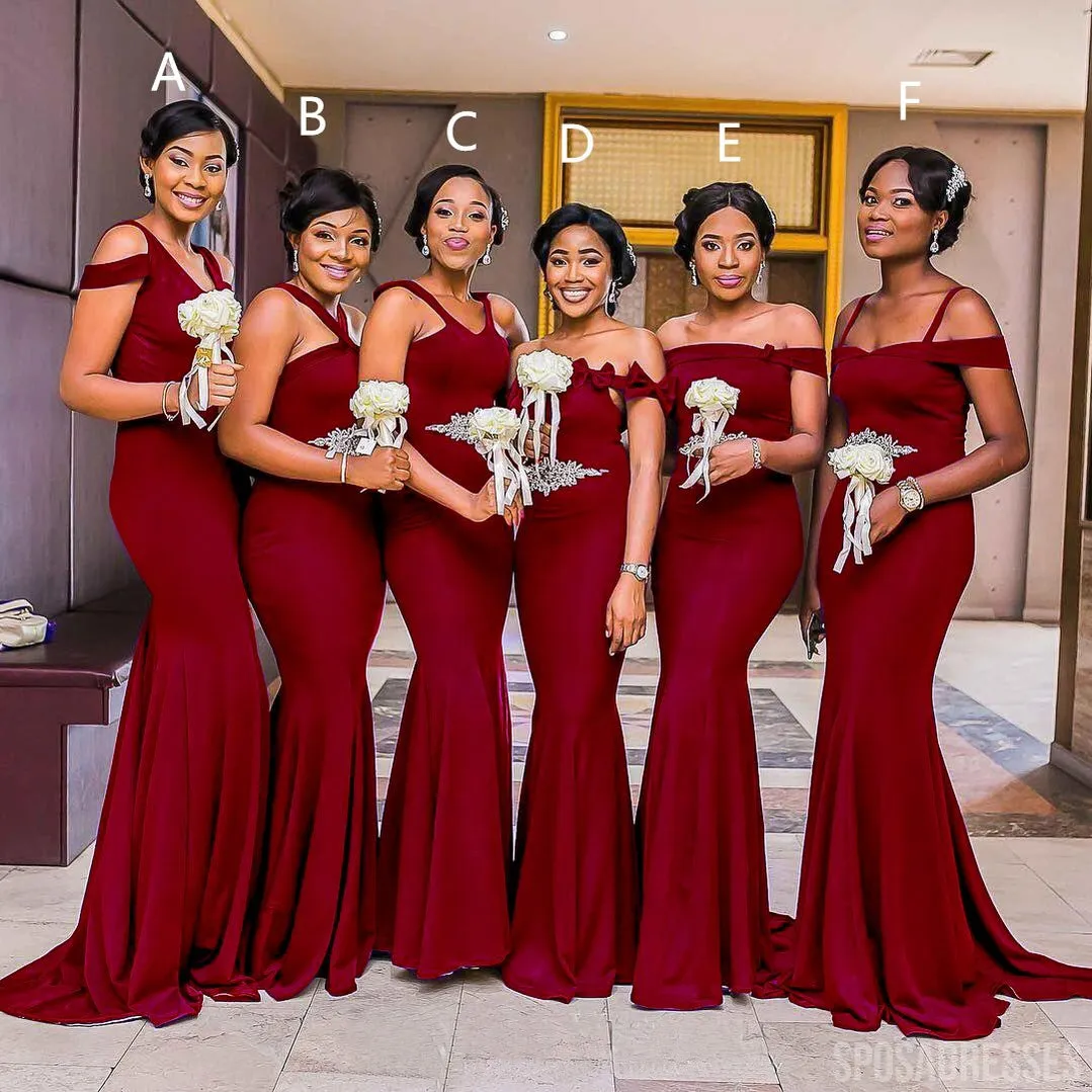 Mismatched Gold Mermaid Cheap Long Cheap Bridesmaid Dresses Online, WG935