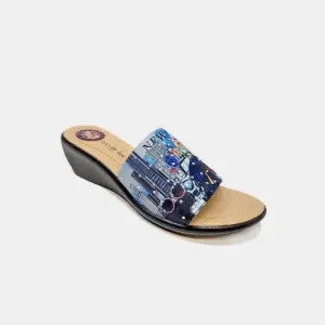 New York USA Rhinestone Wedge Slippers