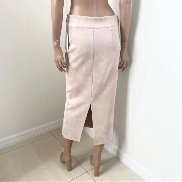 NEW B X Runway Rhythm suede skirt dusty pink L