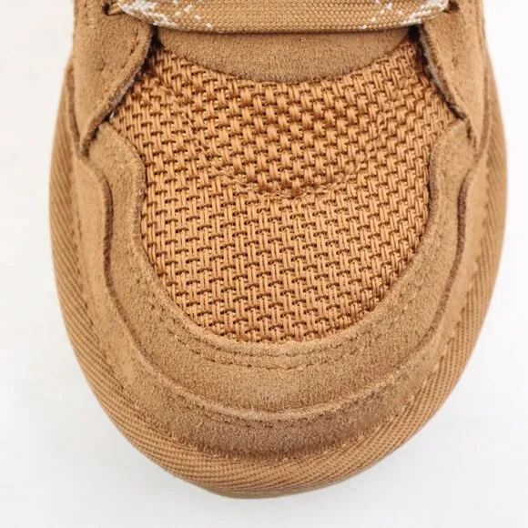 NIB UGG Kids' Lowmel Suede &amp; Textile Sneakers in Chestnut US Size 3K