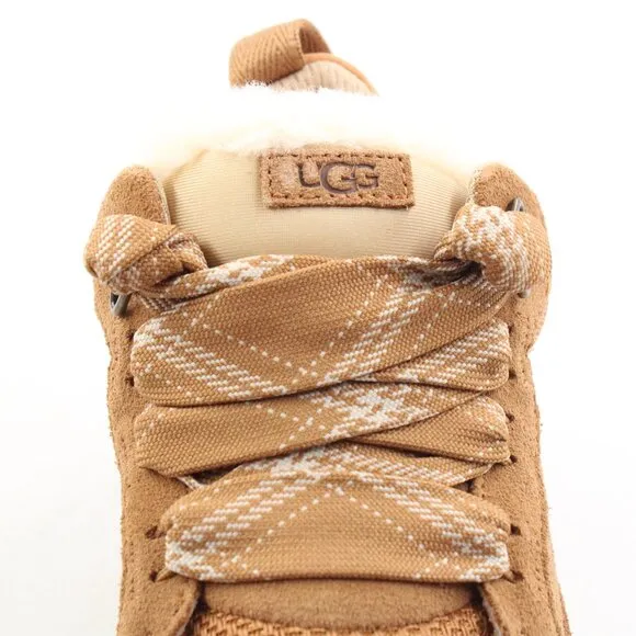 NIB UGG Kids' Lowmel Suede &amp; Textile Sneakers in Chestnut US Size 3K