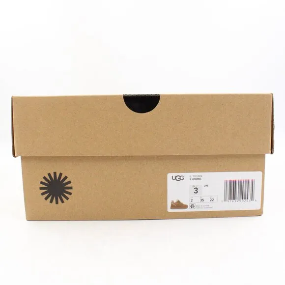 NIB UGG Kids' Lowmel Suede &amp; Textile Sneakers in Chestnut US Size 3K