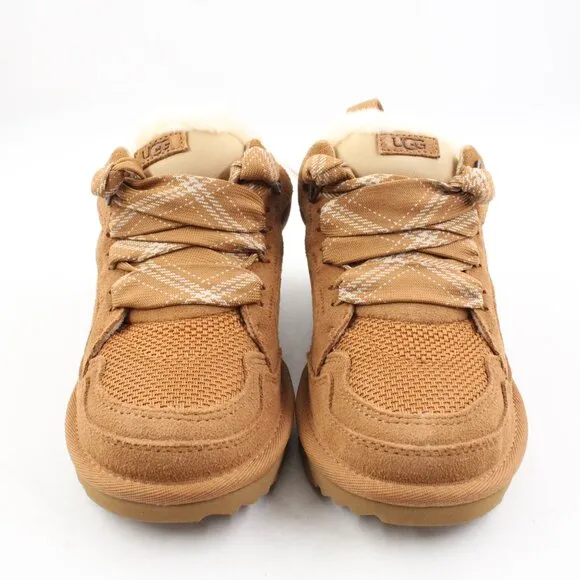 NIB UGG Kids' Lowmel Suede &amp; Textile Sneakers in Chestnut US Size 3K
