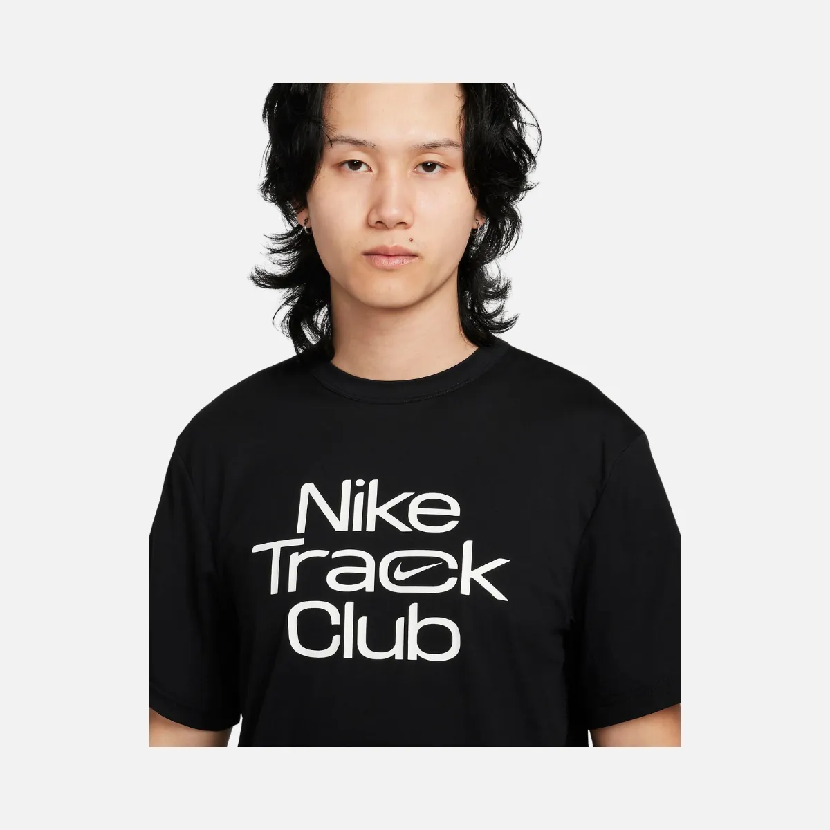 Nike Track Club Dri-FIT Men's Short-Sleeve Running Top -Black/Summit White