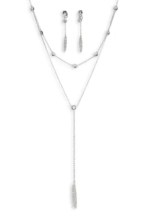 Noble Set Circle-Chained and Stylish Drops in Sterling Silver (Earrings, Necklace)