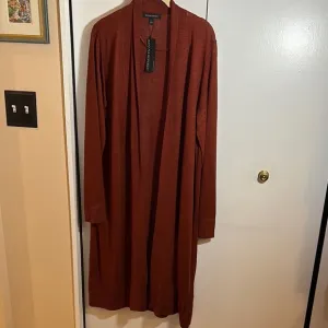 NWT Banana Republic Long Rust Linen Blend Cardigan size L