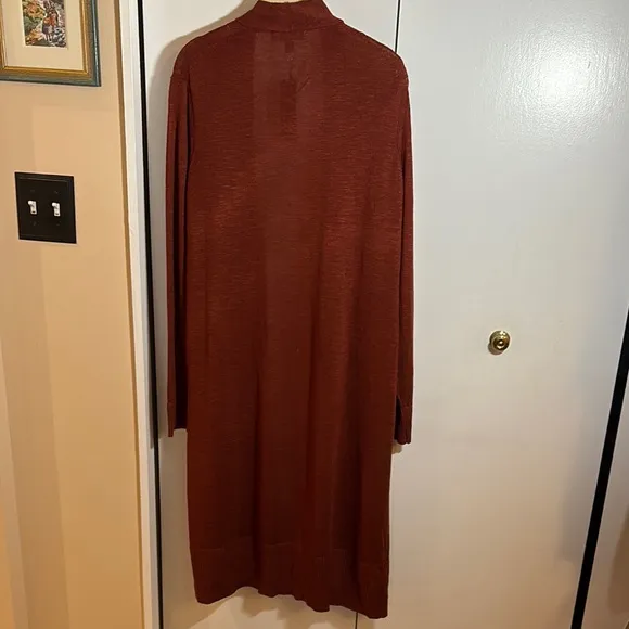 NWT Banana Republic Long Rust Linen Blend Cardigan size L