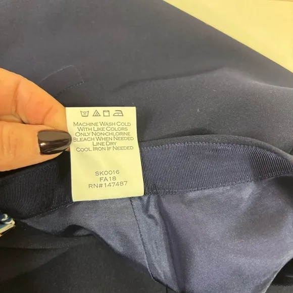 NWT Draper James Navy Margaret Knee-Length Skirt Size 12