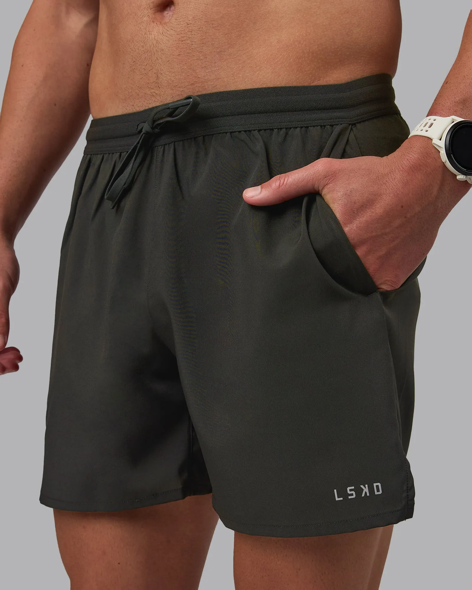 Pace Lined Performance Short  5" - Pirate Black
