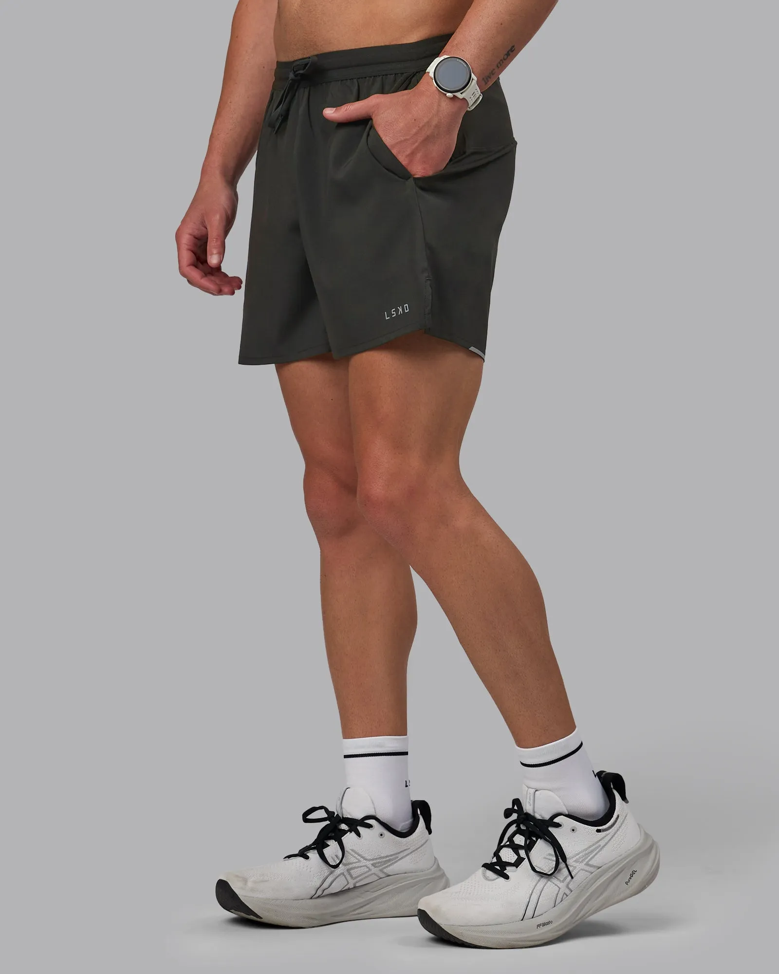 Pace Lined Performance Short  5" - Pirate Black