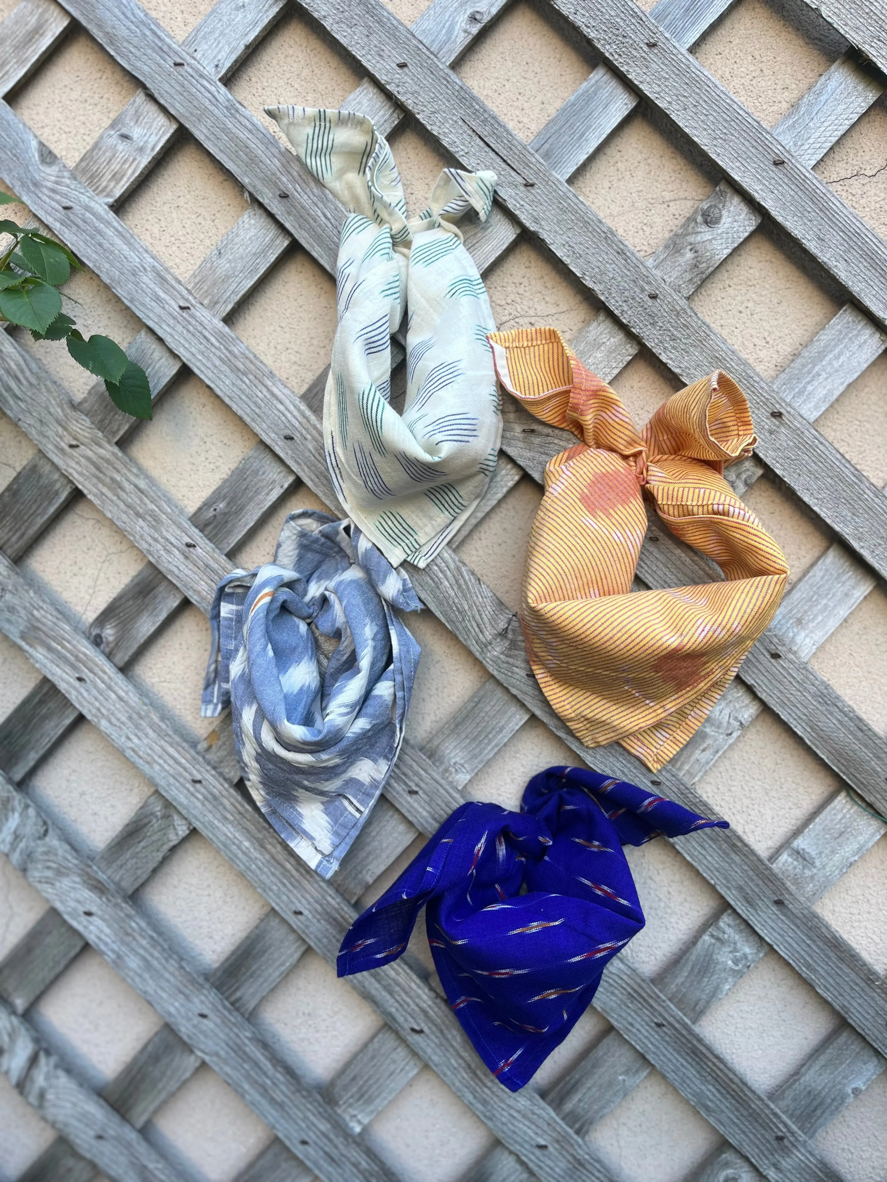 Peach Peacock Cotton Ikat Bandana