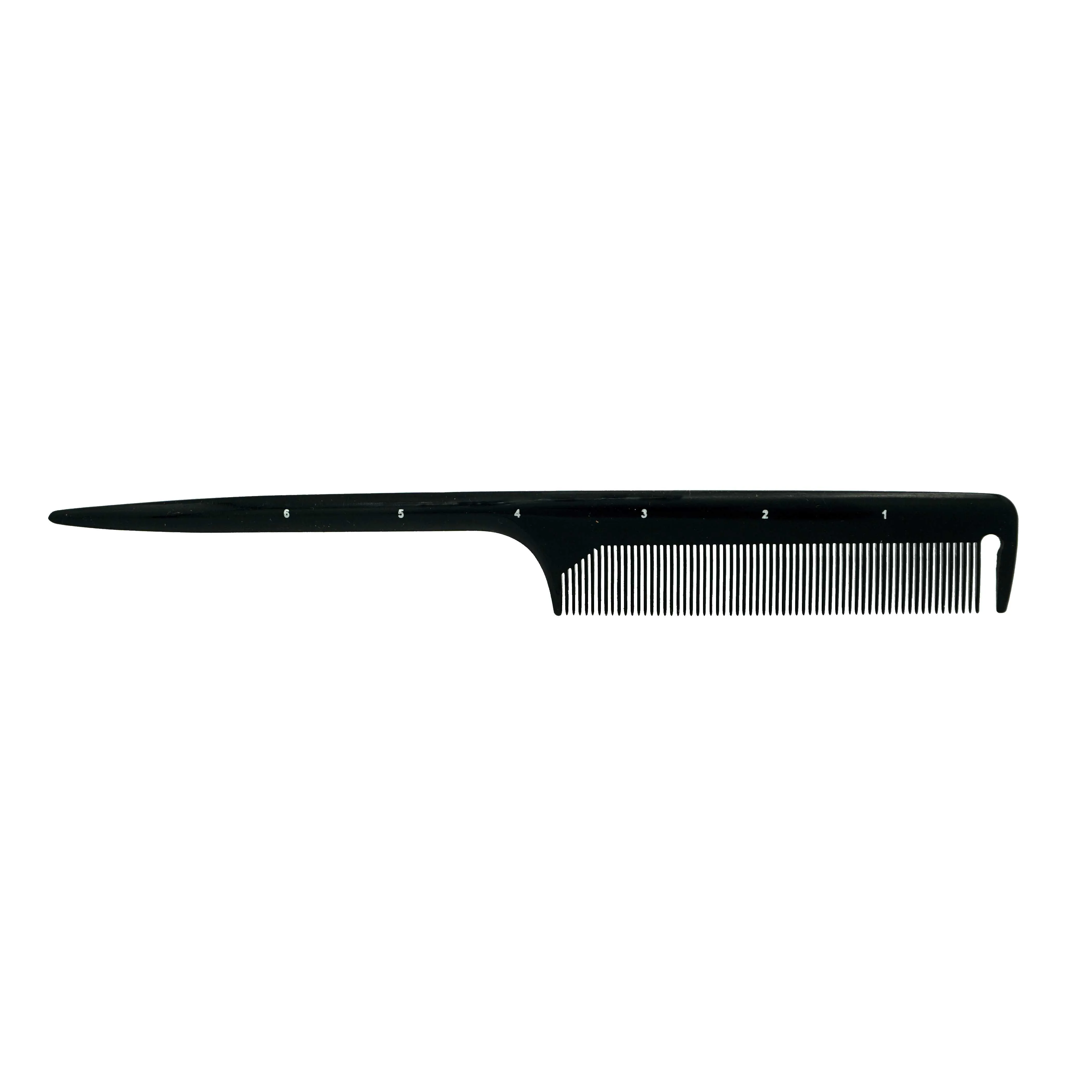 Pegasus 126, 8.25in Hard Rubber Fine Tooth Rat Tail Comb with Sectioning, Seamless, Anti Static, Heat and Chemically Resistant, Great for Parting, Coloring Hair | Peines de goma dura - Black