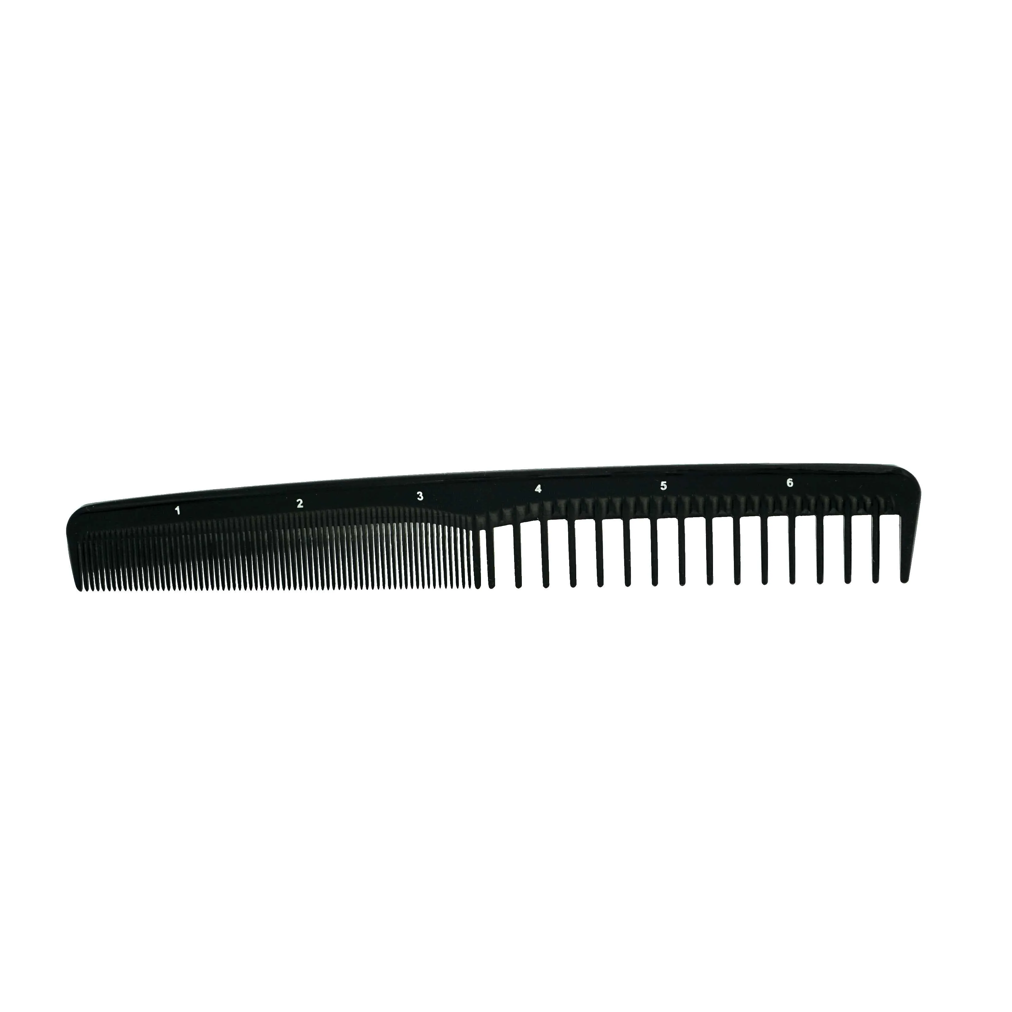Pegasus 204, 7in Hard Rubber Hair Trimming/Cutting Com with Extra Course/Fine Teeth, Anti Static, Heat and Chemically Resistant, Wet Hair, Everyday Grooming Comb | Peines de goma dura - Black