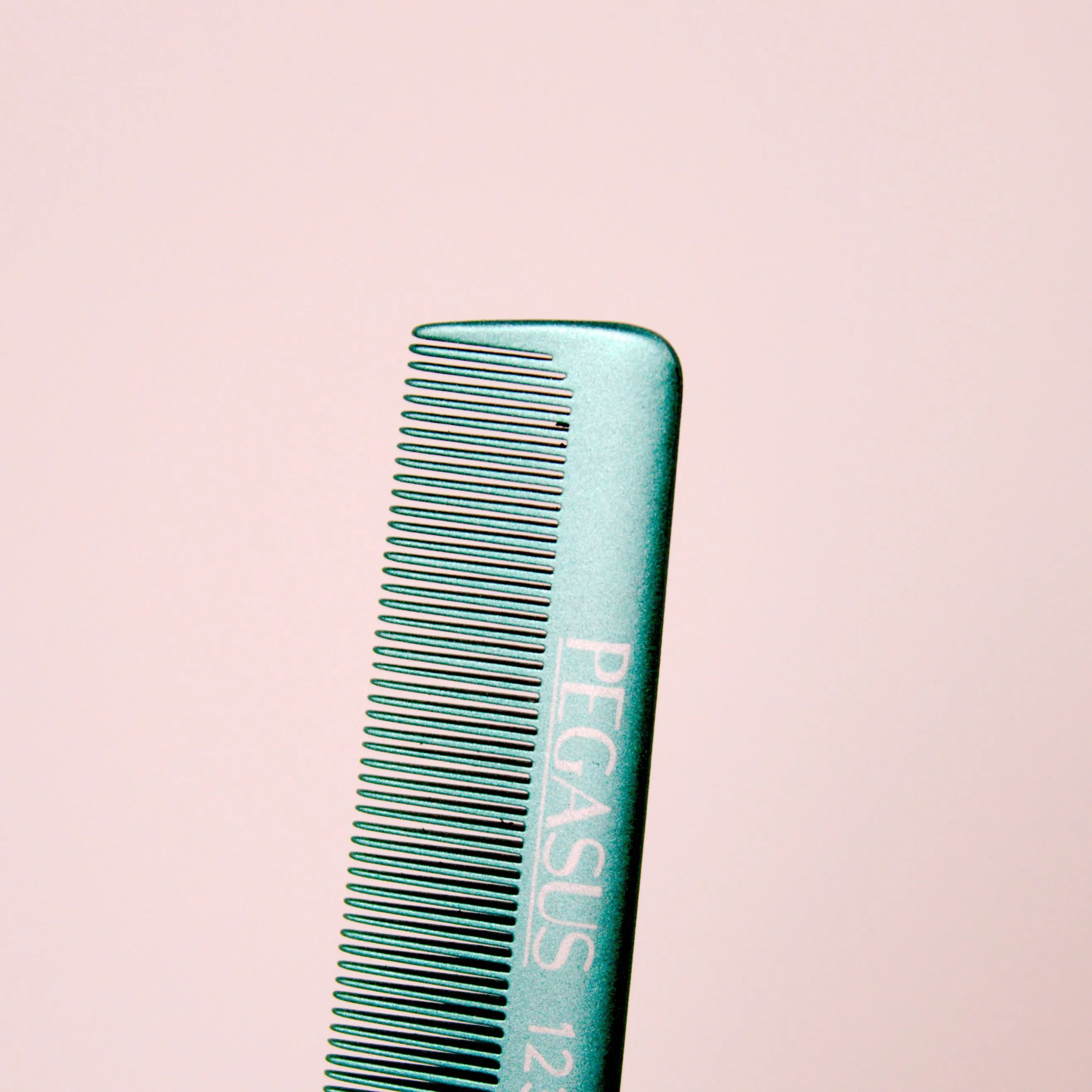 Pegasus MICOLOR 123, 9.75in Hard Rubber Fine Tooth Pintail Comb, Seamless, Anti Static, Heat and Chemically Resistant, Stainless Steel Pin, Great for Parting, Coloring Hair | Peines de goma dura - Blue