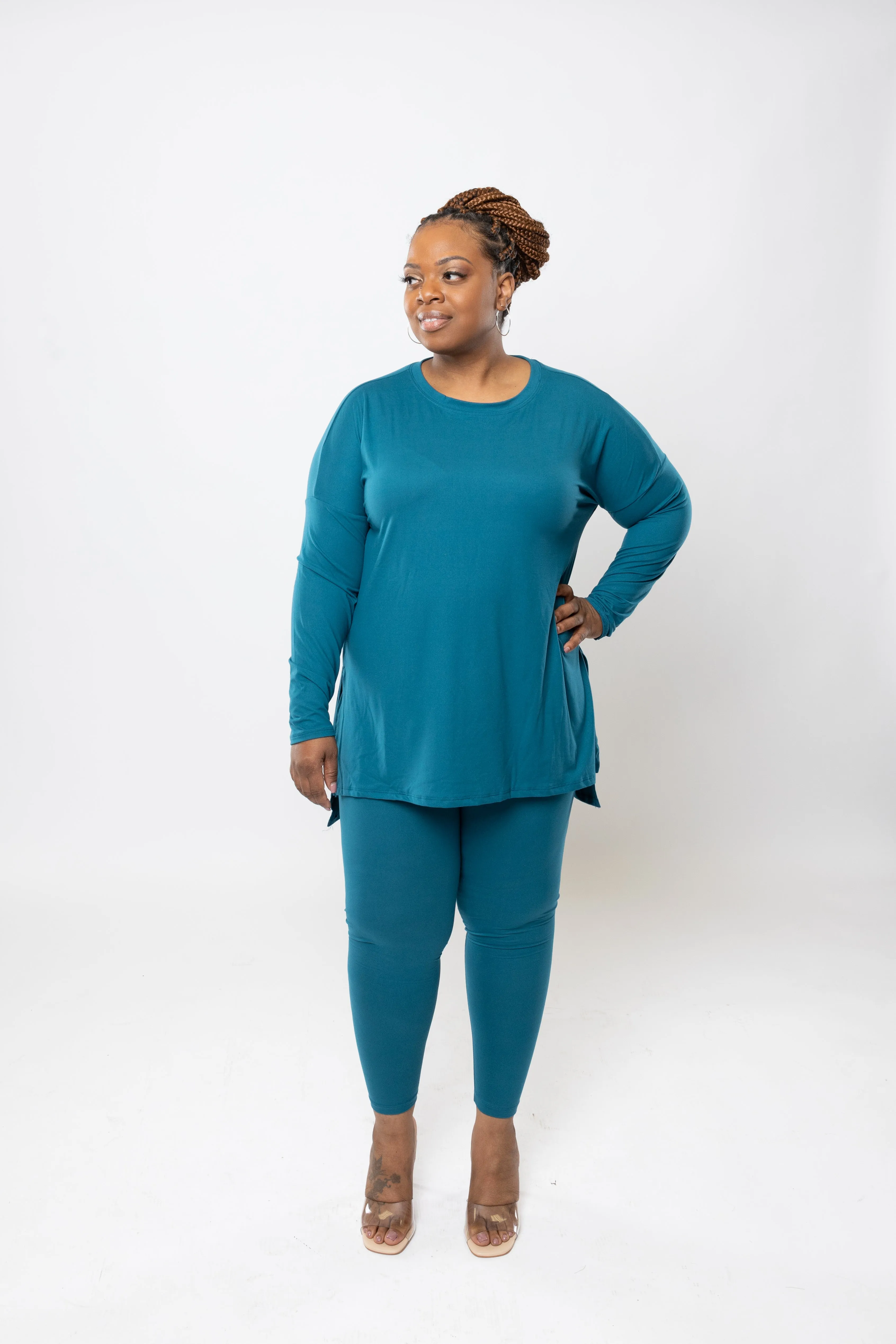 Plus Buttery Soft 2 Piece Long Sleeve Lounge Wear Set