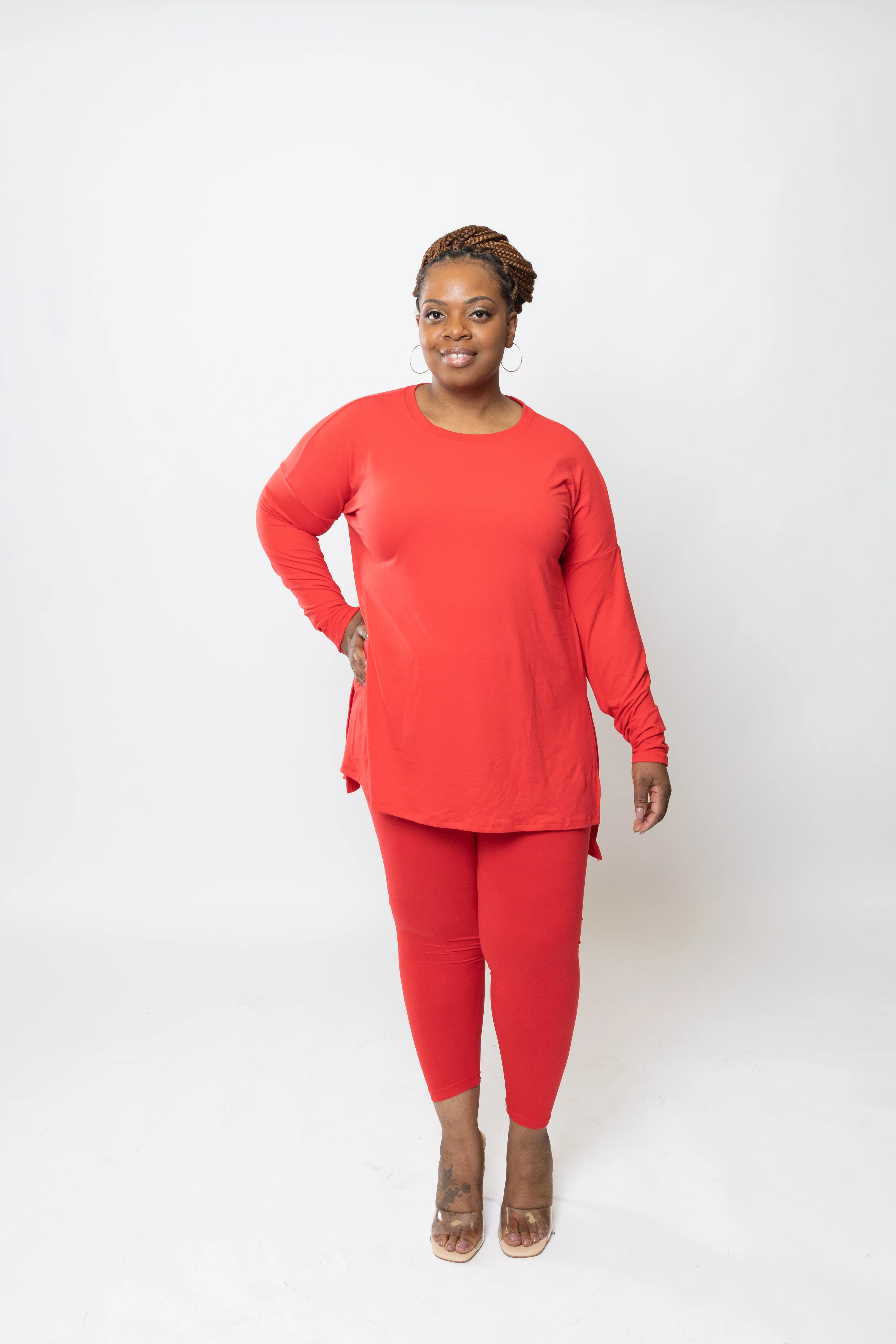 Plus Buttery Soft 2 Piece Long Sleeve Lounge Wear Set