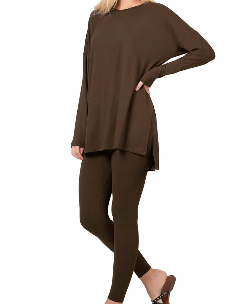Plus Buttery Soft 2 Piece Long Sleeve Lounge Wear Set