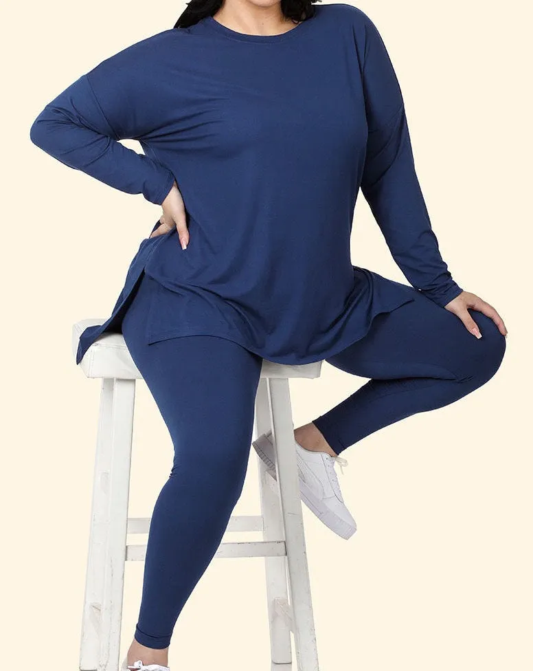 Plus Buttery Soft 2 Piece Long Sleeve Lounge Wear Set