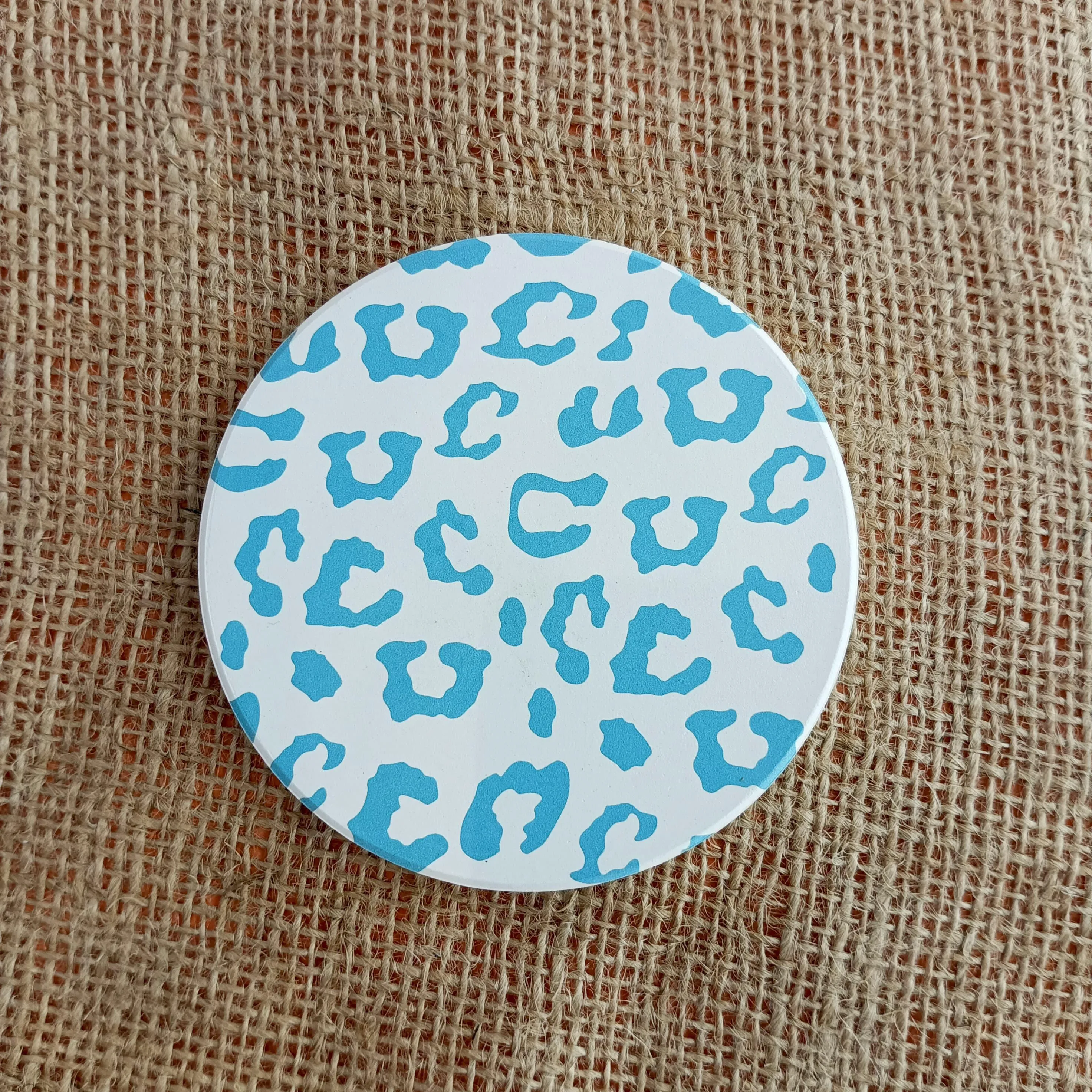 Porcelain Coasters with Natural Green Patterns