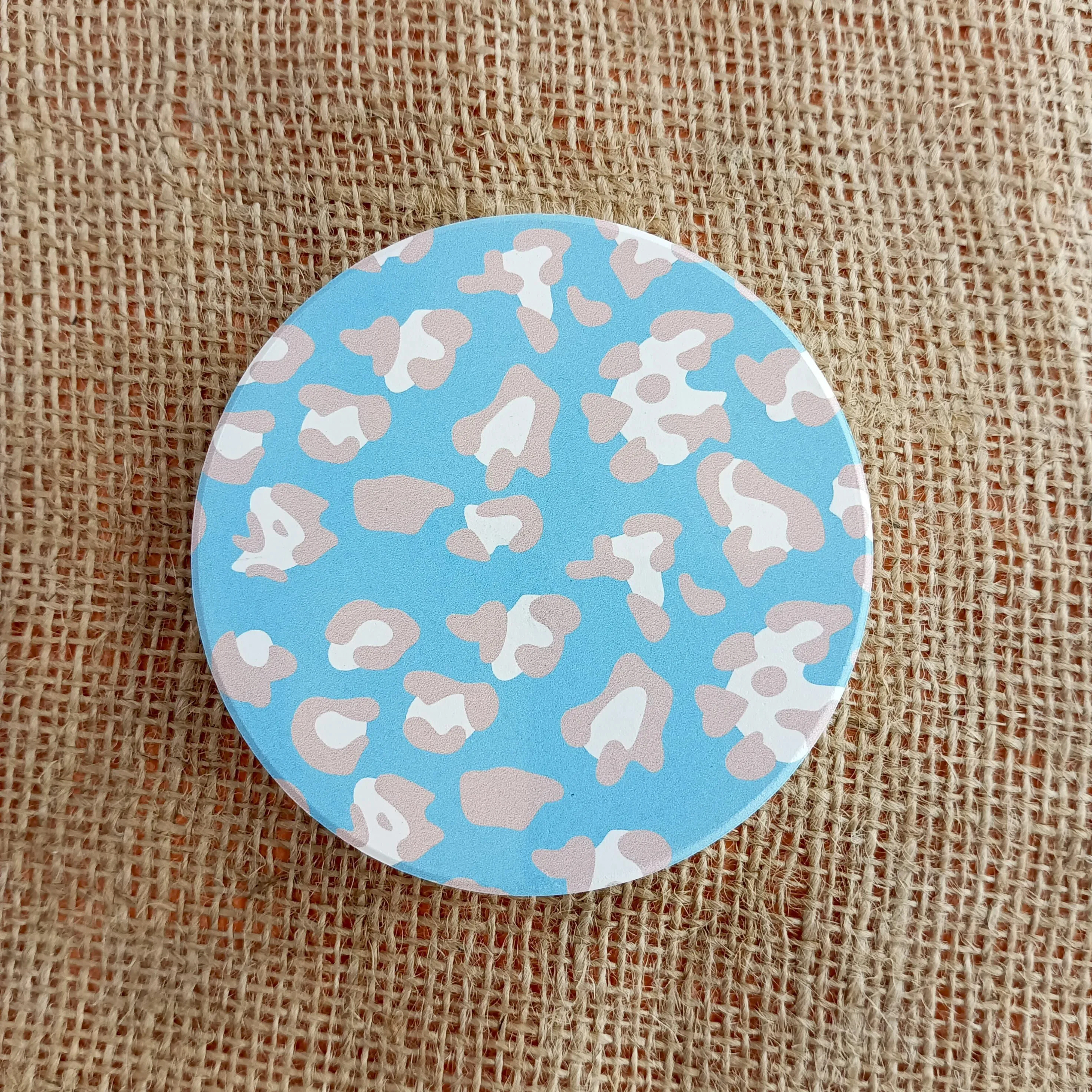 Porcelain Coasters with Natural Green Patterns