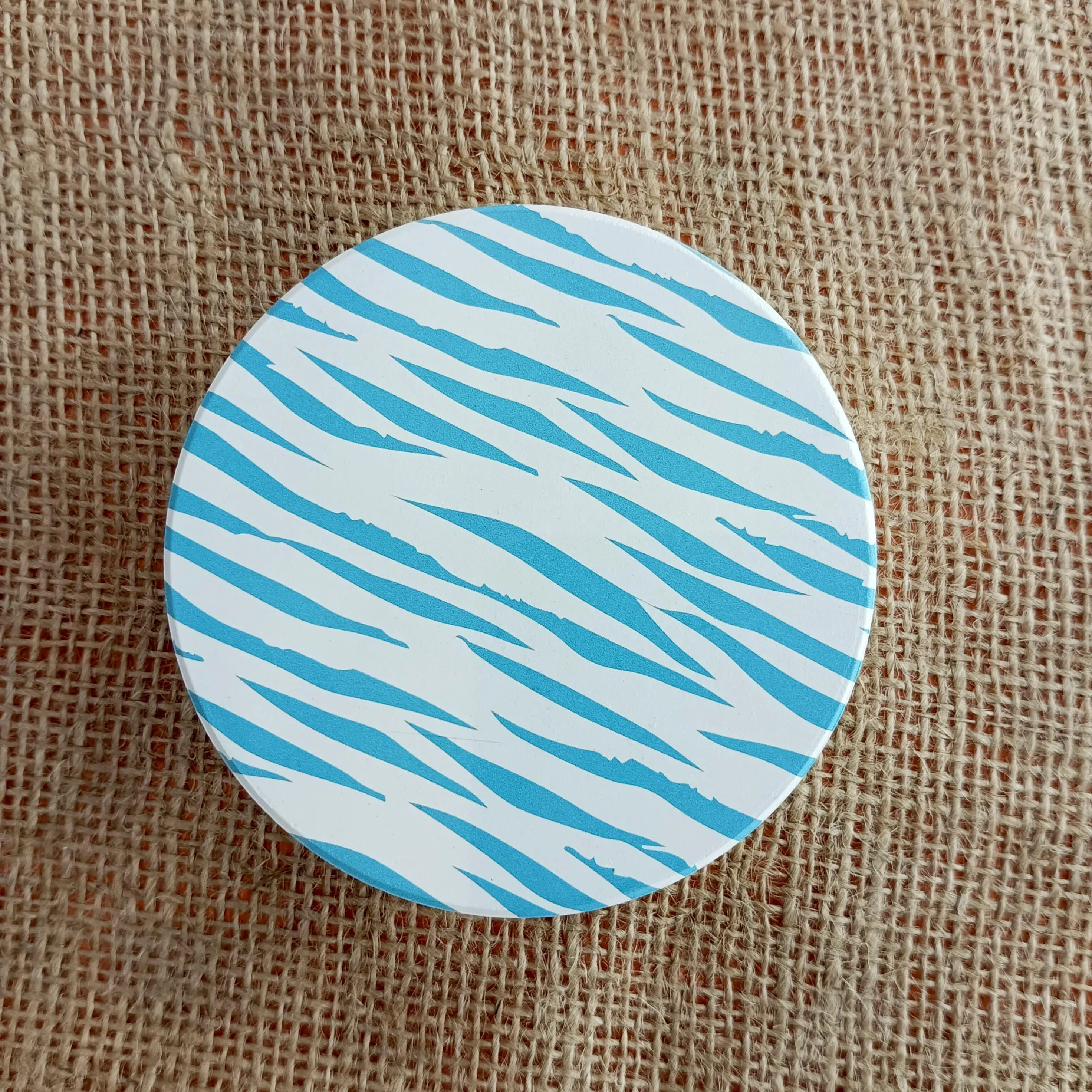Porcelain Coasters with Natural Green Patterns