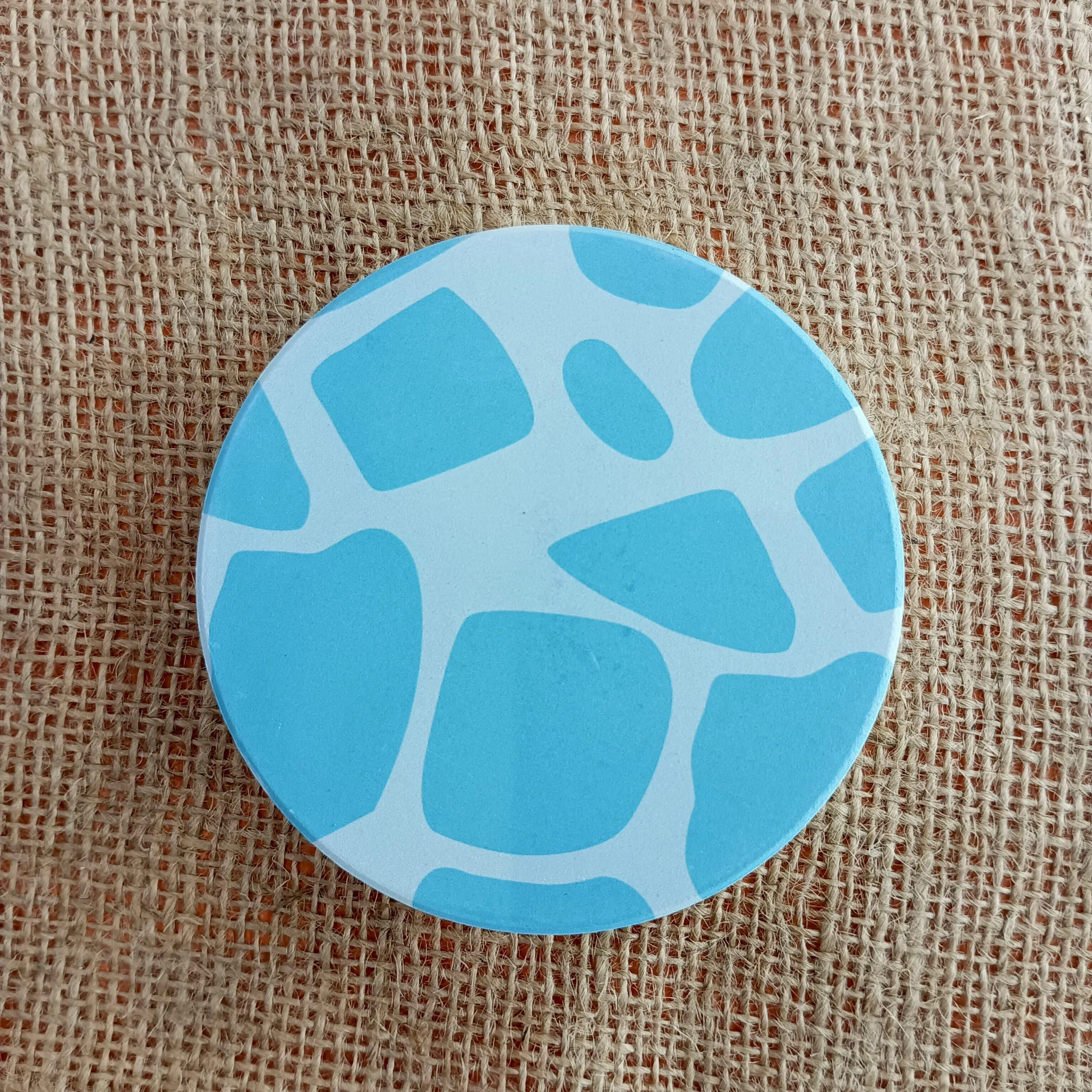 Porcelain Coasters with Natural Green Patterns