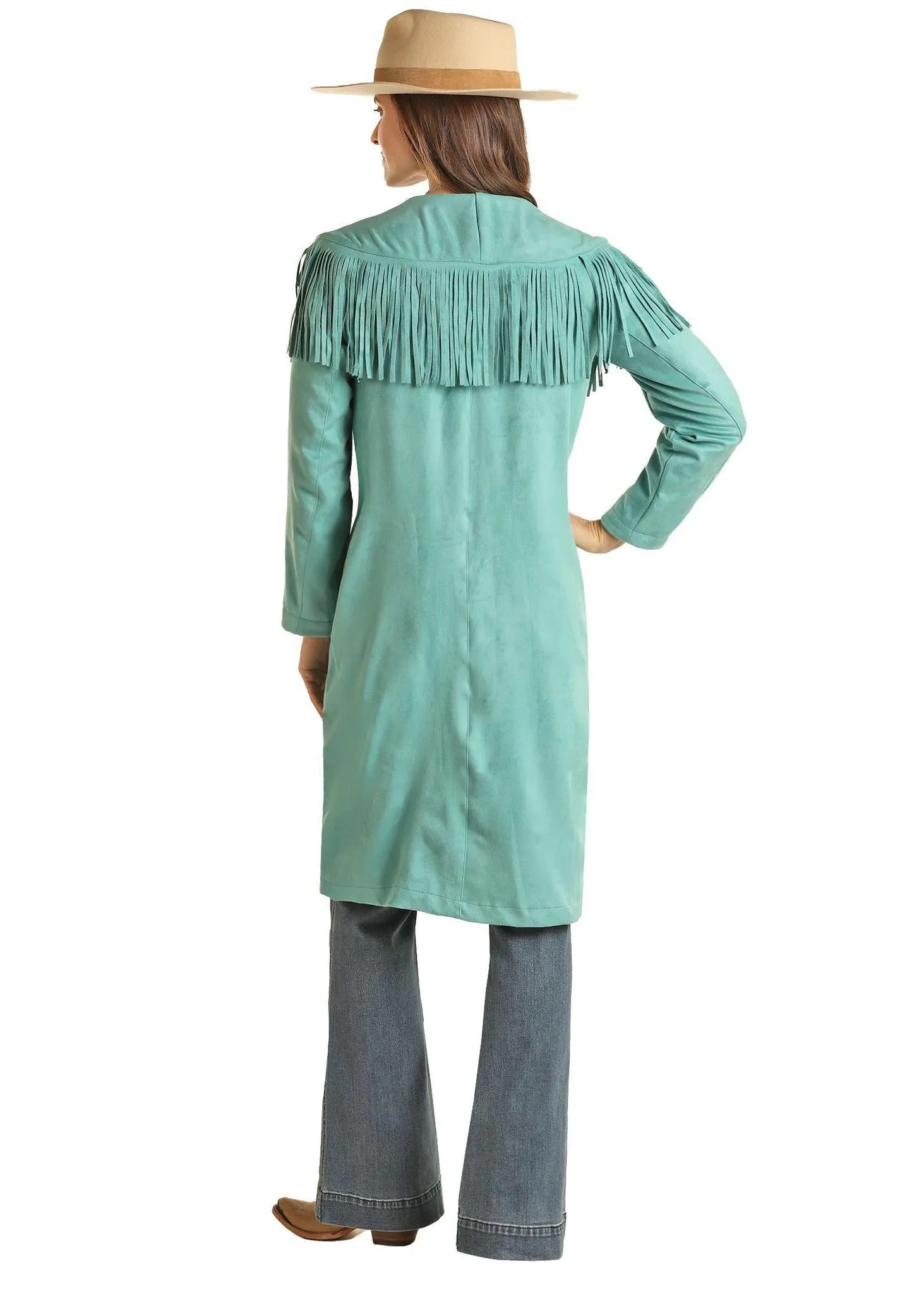POWDER RIVER LADIES LONG JACKET WITH FRINGE