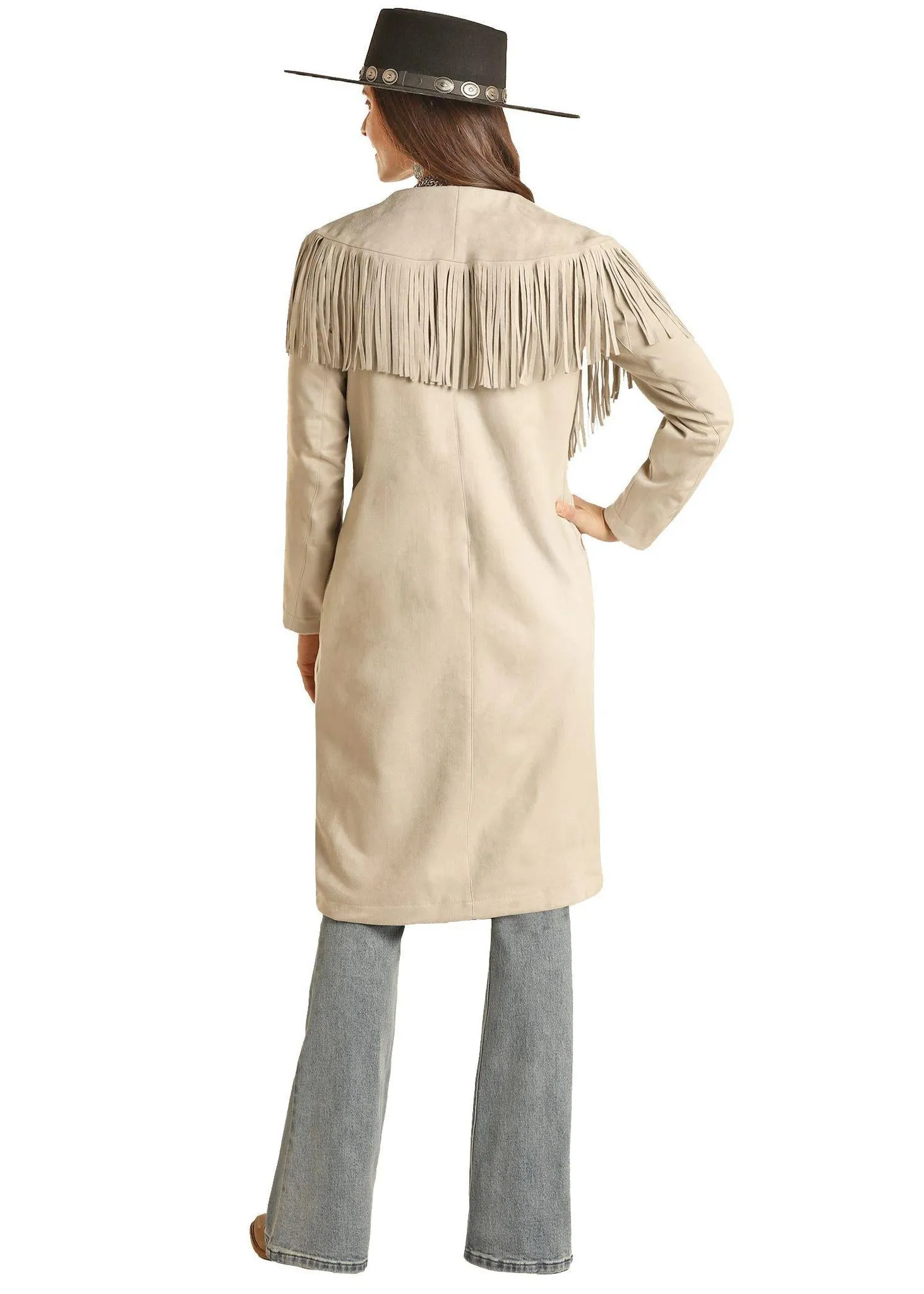 POWDER RIVER LADIES LONG JACKET WITH FRINGE