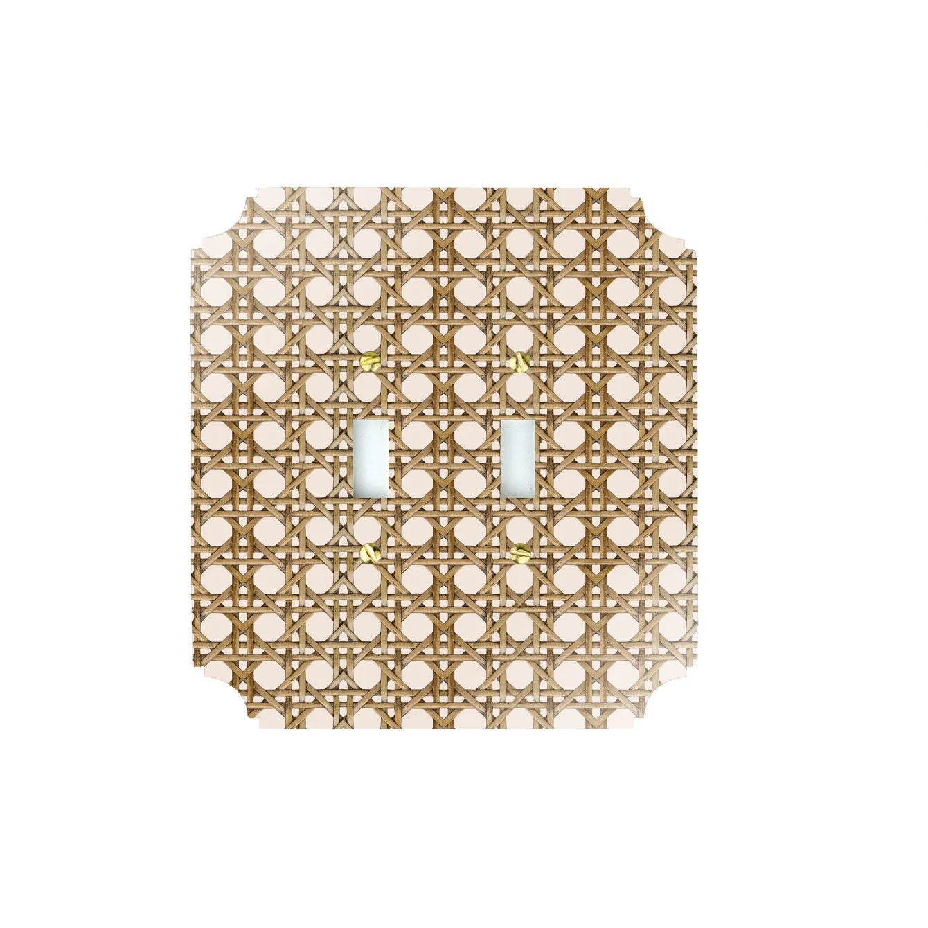 Printed Switch Plates | Cream Rattan