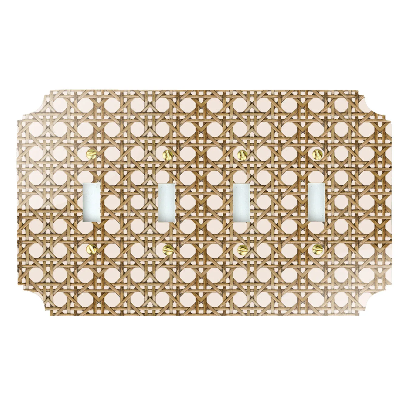 Printed Switch Plates | Cream Rattan