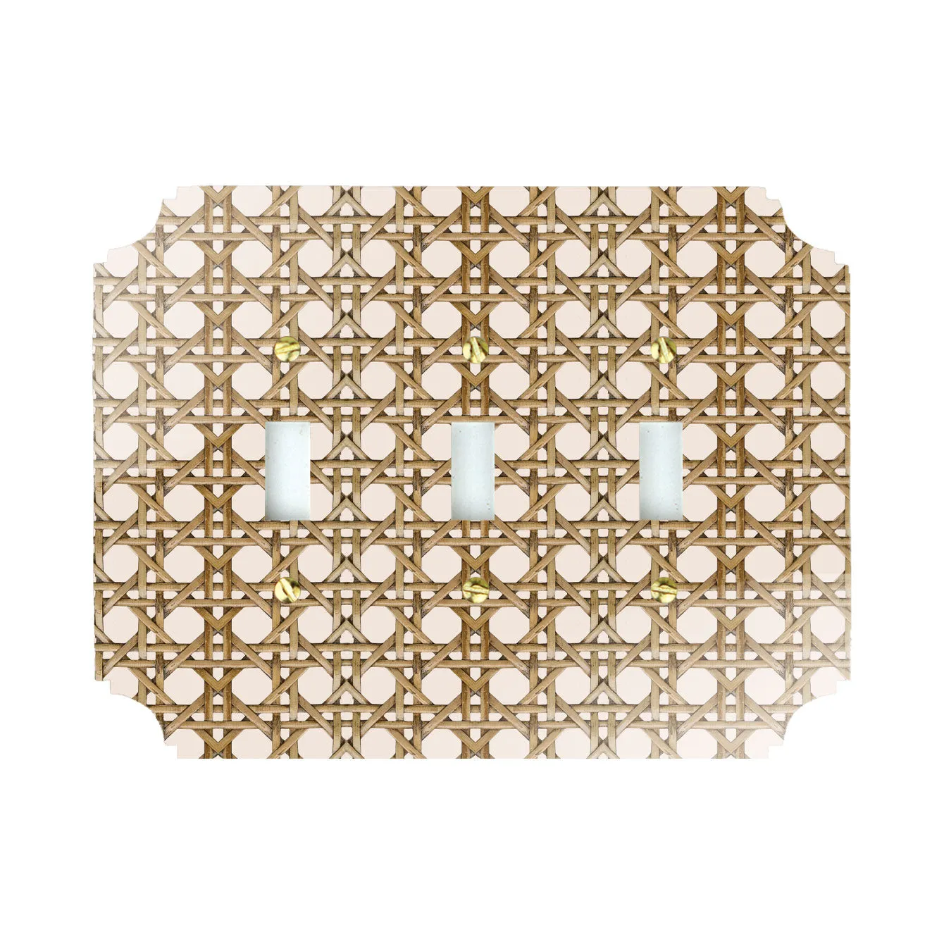 Printed Switch Plates | Cream Rattan