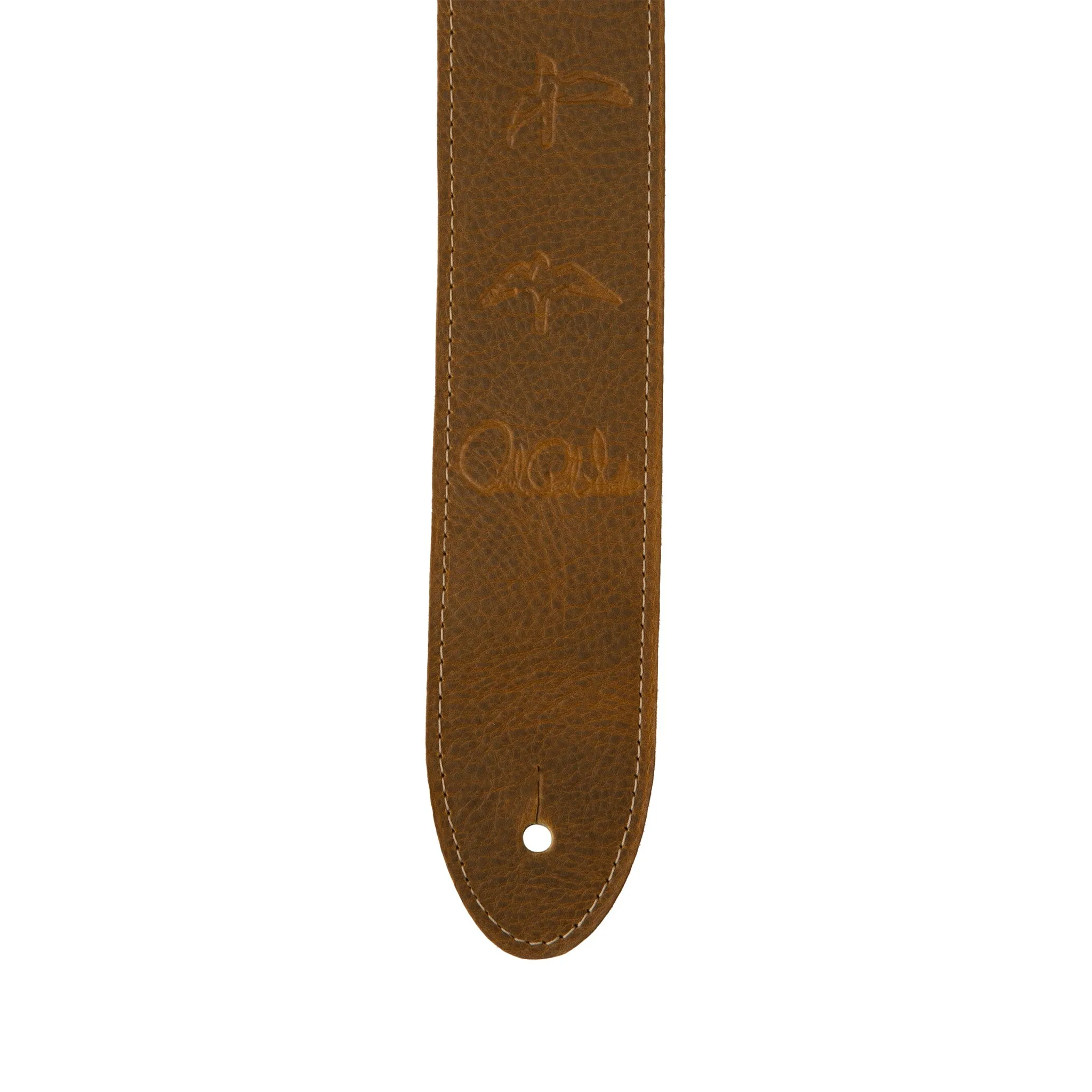 PRS 2Inch Reversible Garment Leather & Suede Guitar Strap, Birds, Tan
