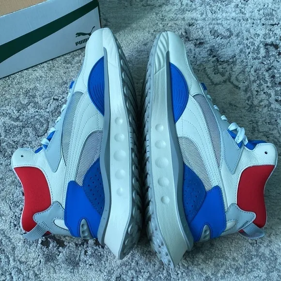 Puma Wild Rider Mid Ivory Glow &amp; Future Blue Sneakers Men’s Size 9.5