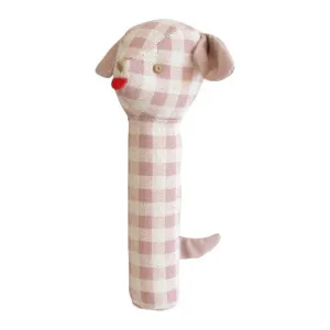 Puppy Squeaker Rose Check Linen