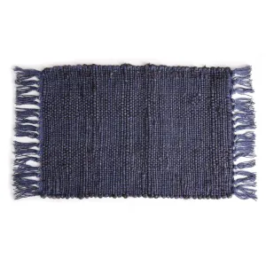 Rae Woven Fringe Placemat Blue