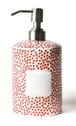 Red Small Dot Mini Cylinder Soap Pump