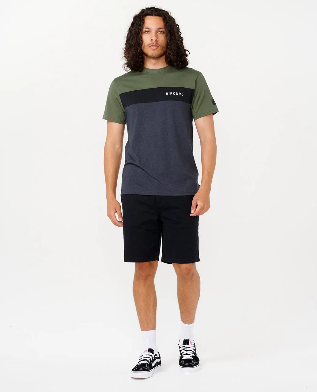 RIP CURL UNDERTOW PANEL TEE - DARK OLIVE