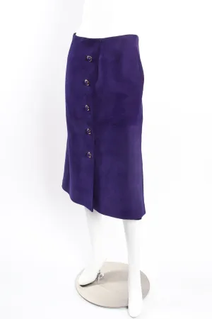 Royal Suede Button Skirt