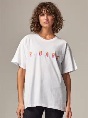 Running Bare SALE | Hollywood 90's Tee | White Rainbow (Adult)