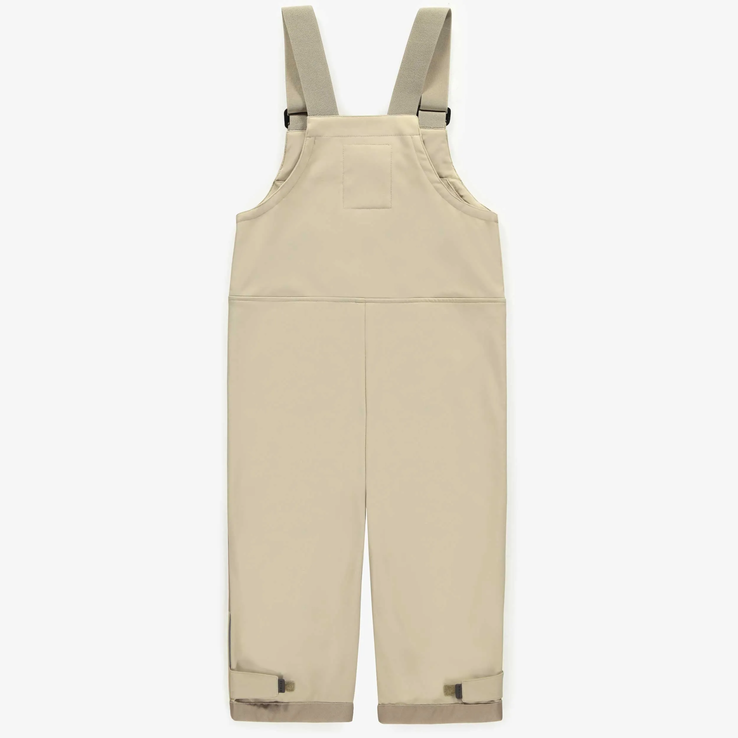 Salopette extérieure beige en coquille souple, enfant || Beige outer overalls in softshell, child