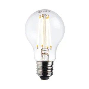 Saxby 76799 E27 LED filament GLS dimmable 8W Clear glass & bright nickel plate 8W LED E27 Warm White