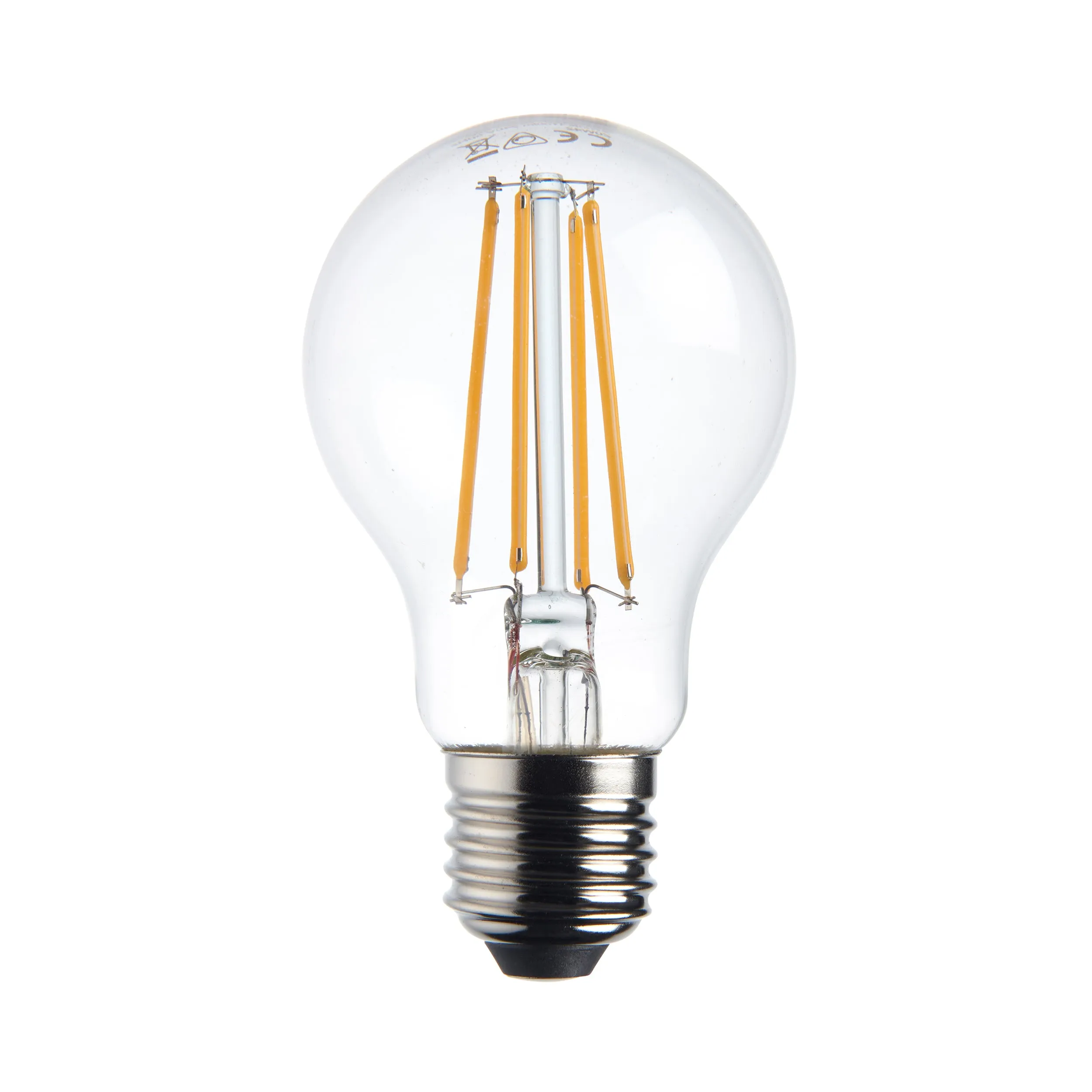 Saxby 76799 E27 LED filament GLS dimmable 8W Clear glass & bright nickel plate 8W LED E27 Warm White